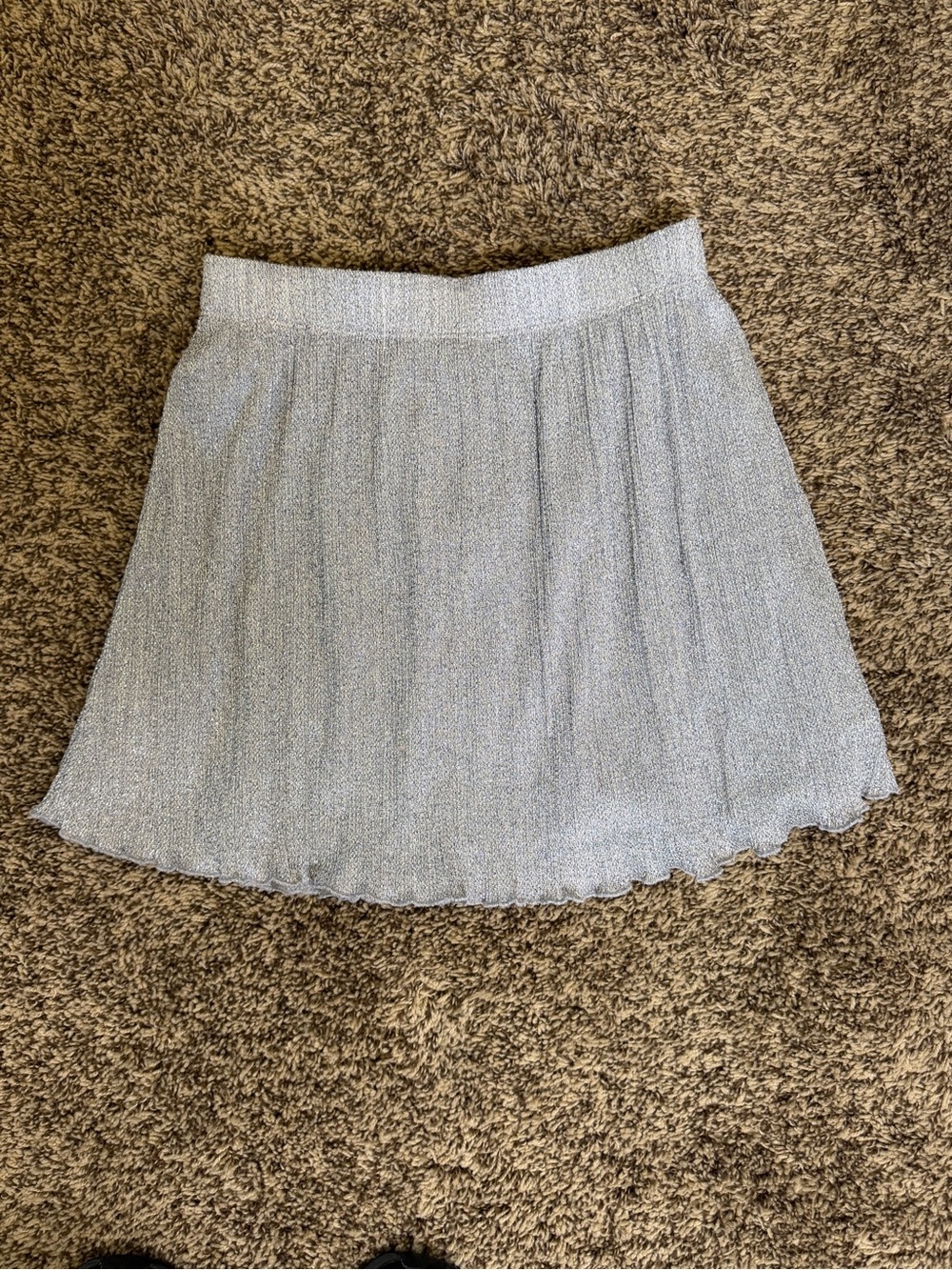 Gap Kids Girls Silver Metallic Pleated Skirt Size M 8 NWT Sparkle Party